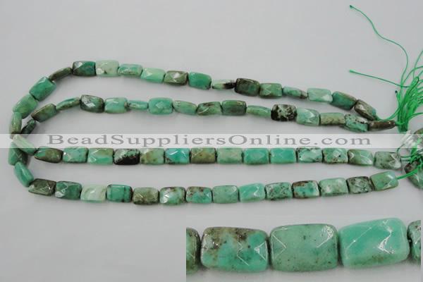 CAG3934 15.5 inches 8*12mm faceted rectangle green grass agate beads