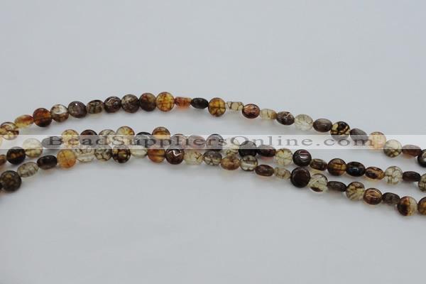 CAG4060 15.5 inches 6mm flat round dragon veins agate beads