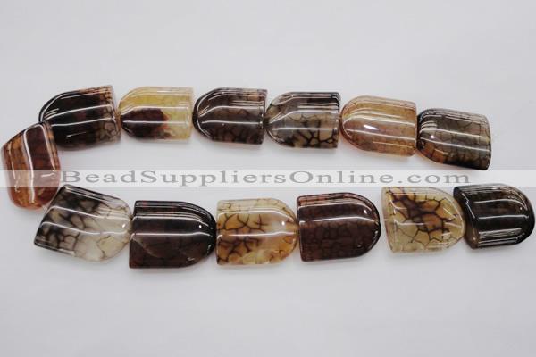 CAG4092 15.5 inches 25*30mm peltate dragon veins agate beads