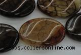 CAG4109 15.5 inches 20*30mm twisted oval dragon veins agate beads