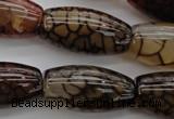 CAG4130 15.5 inches 15*30mm rice dragon veins agate beads