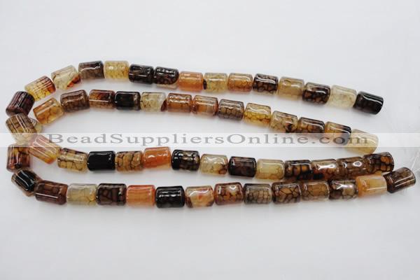 CAG4133 15.5 inches 10*14mm tube dragon veins agate beads