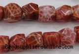 CAG4176 15.5 inches 10*11mm faceted nuggets natural fire agate beads