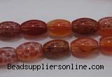 CAG4190 15.5 inches 8*12mm rice natural fire agate beads