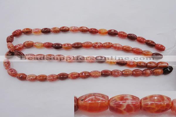 CAG4192 15.5 inches 7*12mm hexahedron natural fire agate beads