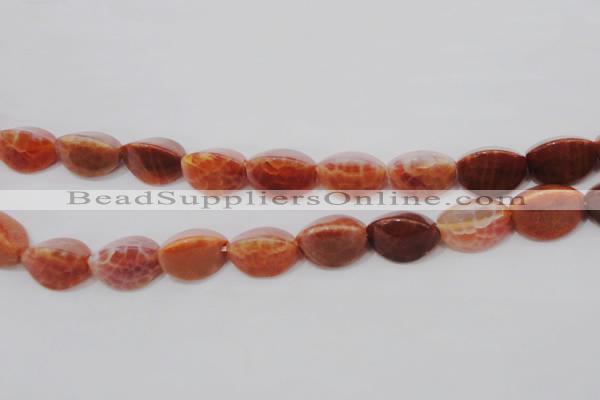 CAG4204 15.5 inches 10*14mm trihedron natural fire agate beads