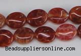 CAG4210 15.5 inches 8*10mm oval natural fire agate beads