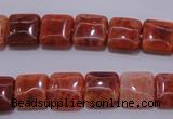 CAG4227 15.5 inches 10*10mm square natural fire agate beads