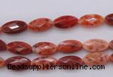 CAG4268 15.5 inches 6*12mm faceted marquise natural fire agate beads