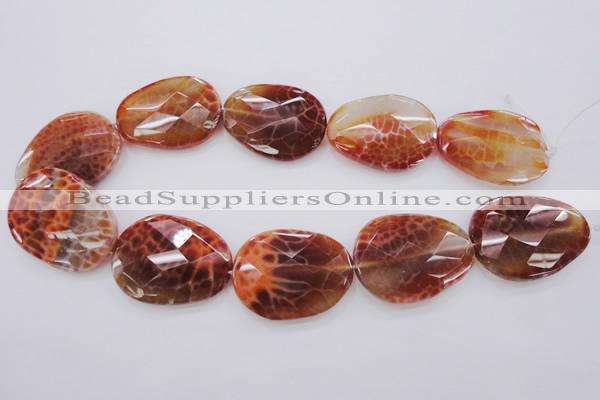 CAG4280 15.5 inches 28*39mm faceted freeform natural fire agate beads