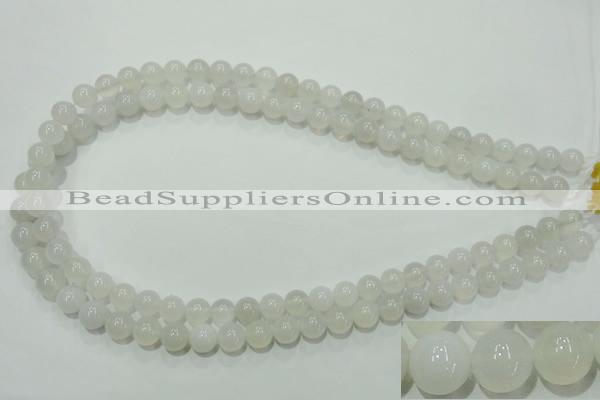 CAG4342 15.5 inches 8mm round white agate beads wholesale