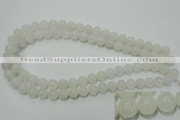 CAG4343 15.5 inches 10mm round white agate beads wholesale