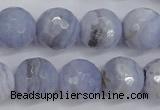 CAG4363 15.5 inches 10mm faceted round blue lace agate beads