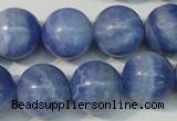 CAG4375 15.5 inches 16mm round dyed blue lace agate beads