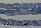 CAG4387 15.5 inches 8*10mm rectangle dyed blue lace agate beads