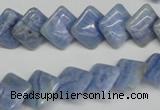 CAG4396 15.5 inches 12*12mm diamond dyed blue lace agate beads