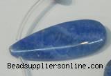 CAG4400 Top-drilled 16*28mm – 16*38mm flat teardrop blue lace agate beads