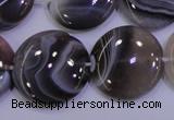 CAG4448 15.5 inches 25mm flat round botswana agate beads wholesale