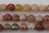 CAG4471 15.5 inches 6mm faceted round pink botswana agate beads