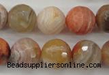 CAG4474 15.5 inches 12mm faceted round pink botswana agate beads