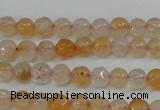 CAG4480 15.5 inches 4mm faceted round fire crackle agate beads