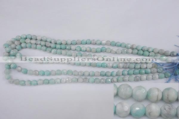 CAG4484 15.5 inches 6mm faceted round agate beads wholesale