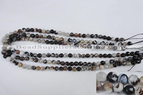 CAG4490 15.5 inches 6mm faceted round agate beads wholesale