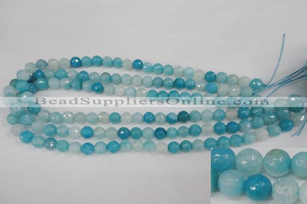 CAG4500 15.5 inches 8mm faceted round fire crackle agate beads