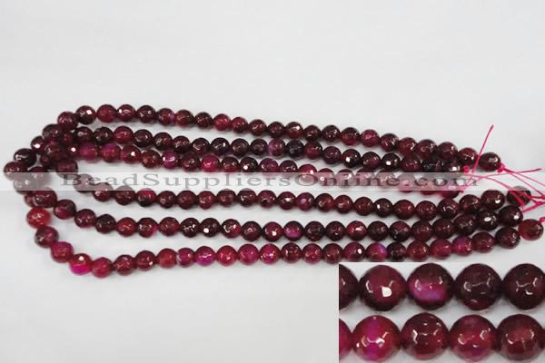 CAG4508 15.5 inches 8mm faceted round agate beads wholesale