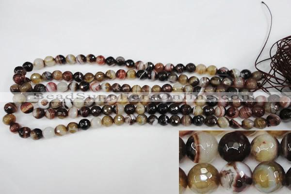 CAG4510 15.5 inches 8mm faceted round agate beads wholesale