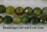 CAG4519 15.5 inches 10mm faceted round fire crackle agate beads