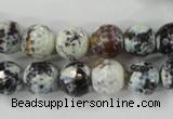 CAG4522 15.5 inches 10mm faceted round fire crackle agate beads