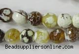 CAG4523 15.5 inches 10mm faceted round fire crackle agate beads