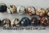 CAG4524 15.5 inches 10mm faceted round fire crackle agate beads