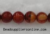 CAG454 15.5 inches 14mm faceted round agate gemstone beads Wholesale