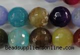 CAG4564 15.5 inches 14mm faceted round fire crackle agate beads