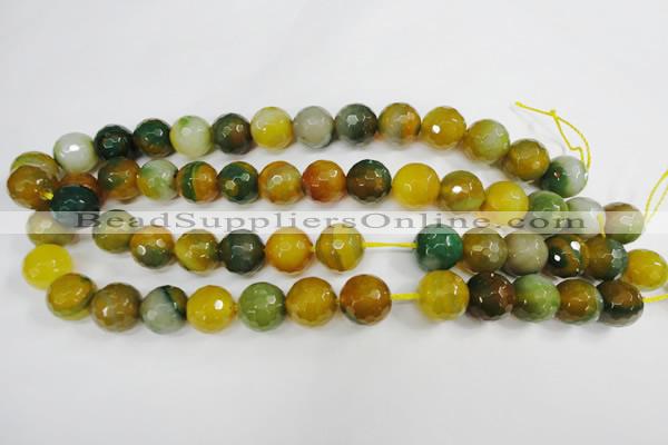 CAG4566 15.5 inches 14mm faceted round agate beads wholesale