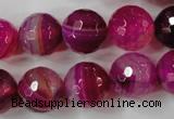 CAG4568 15.5 inches 14mm faceted round agate beads wholesale