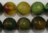 CAG4583 15.5 inches 16mm faceted round fire crackle agate beads