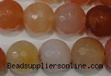 CAG4584 15.5 inches 16mm faceted round agate beads wholesale