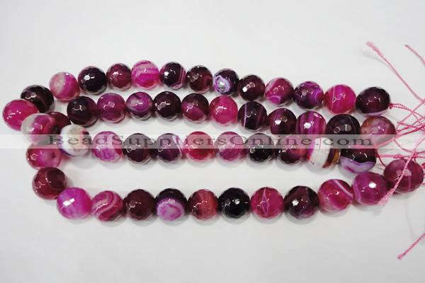 CAG4585 15.5 inches 16mm faceted round agate beads wholesale