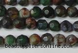 CAG4603 15.5 inches 4mm faceted round fire crackle agate beads