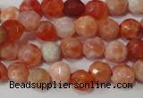 CAG4607 15.5 inches 4mm faceted round fire crackle agate beads