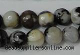 CAG4613 15.5 inches 6mm faceted round fire crackle agate beads