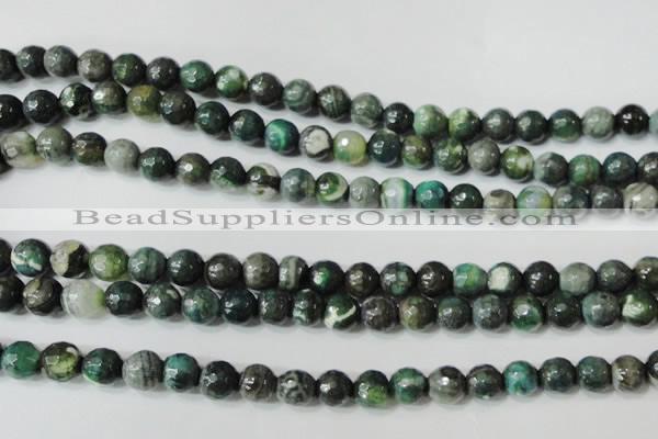 CAG4614 15.5 inches 6mm faceted round fire crackle agate beads