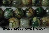 CAG4628 15.5 inches 6mm faceted round fire crackle agate beads