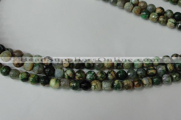 CAG4628 15.5 inches 6mm faceted round fire crackle agate beads