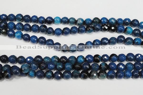 CAG4632 15.5 inches 6mm faceted round fire crackle agate beads