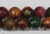 CAG4650 15.5 inches 8mm faceted round fire crackle agate beads