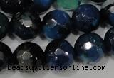 CAG4655 15.5 inches 8mm faceted round fire crackle agate beads